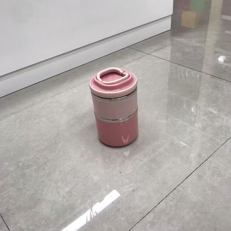少女粉多层不锈钢保温饭盒 上班族学生便携密封分层便当盒 手提式保鲜饭桶 高颜值保温餐盒杯详情5