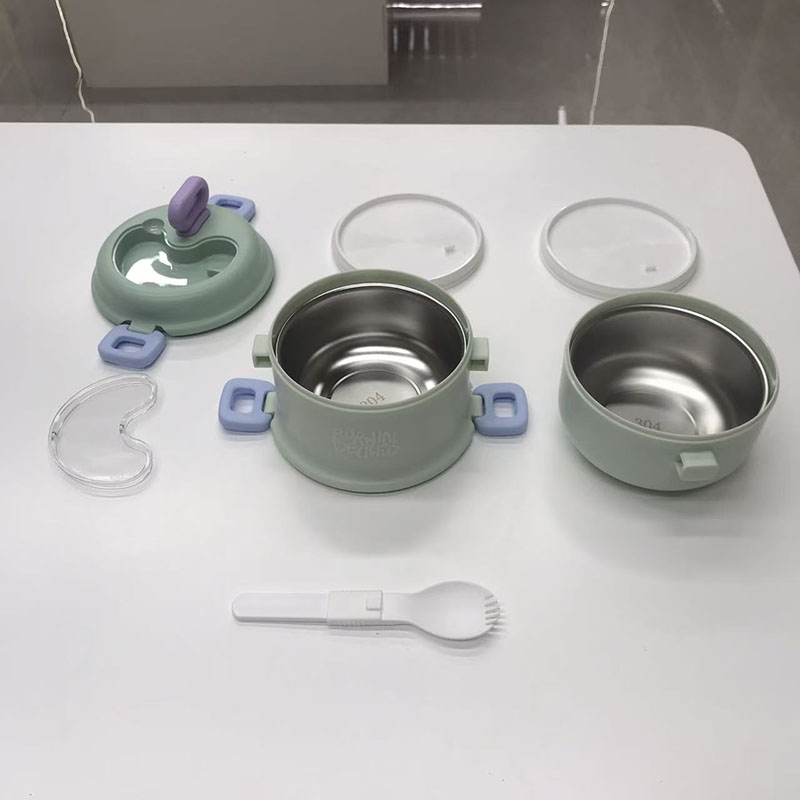 马卡龙色多层分隔保温饭盒 上班族学生便携带饭神器 带餐具密封防漏高颜值便当盒详情5