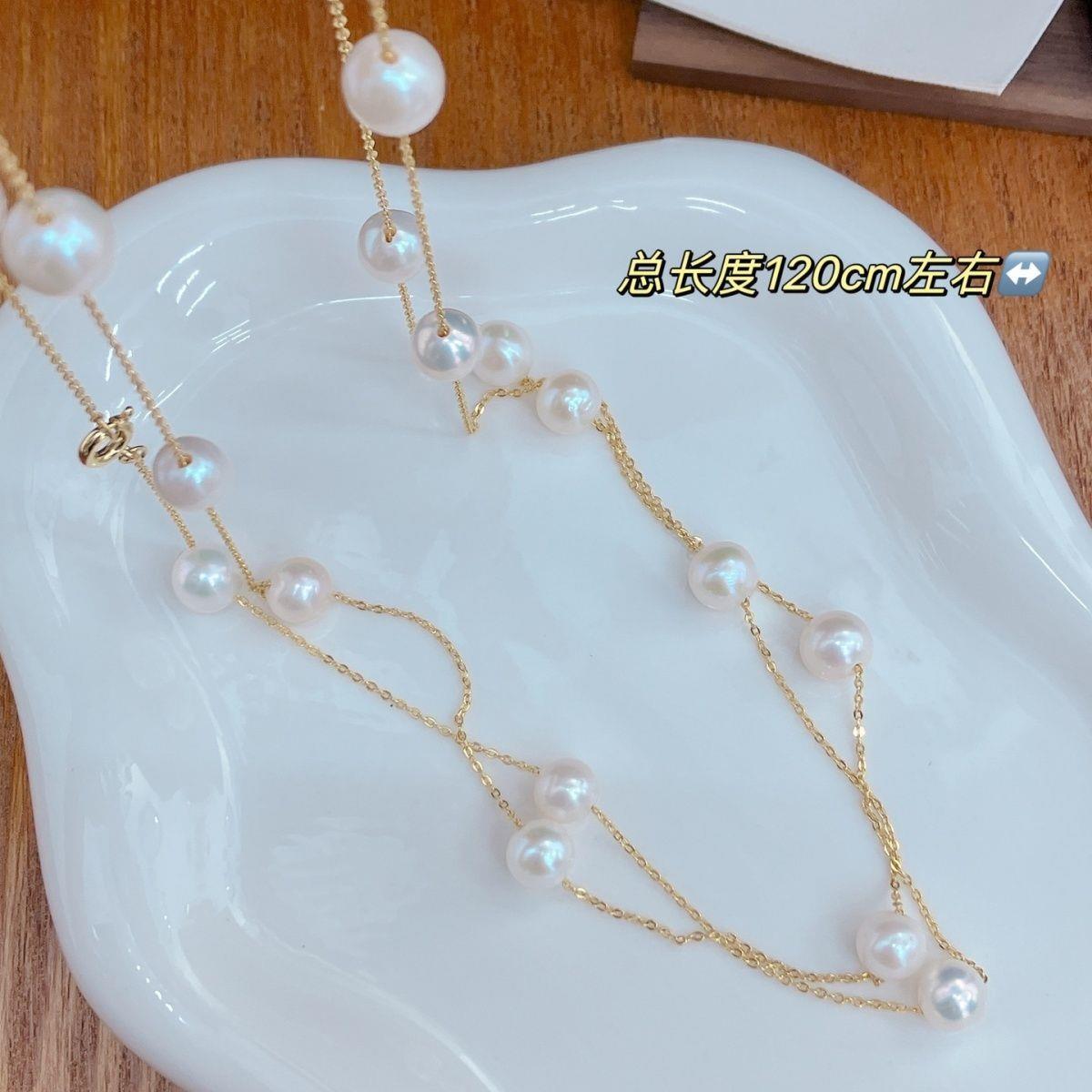 Dry and elegant rose starry sky necklace, light luxury and fashionable, versatile, thousand gold style fairy necklace, sweater chain, jewelry, pearl necklace detail image 6