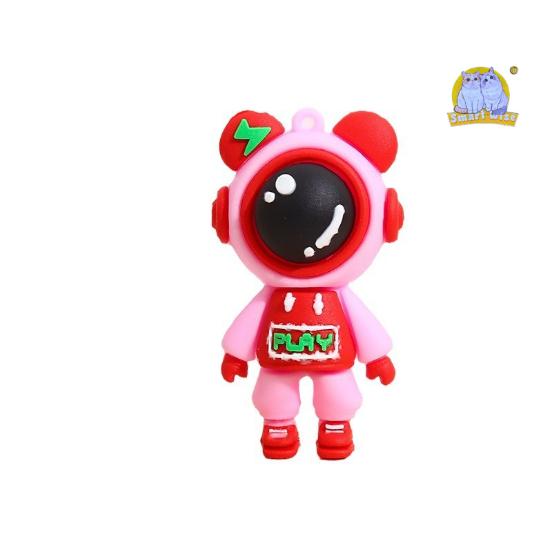 Lightning Bear keychain bag, car silicone key chain figurine, Lightning Rabbit pendant, cute gift, heart pendant Item Picture