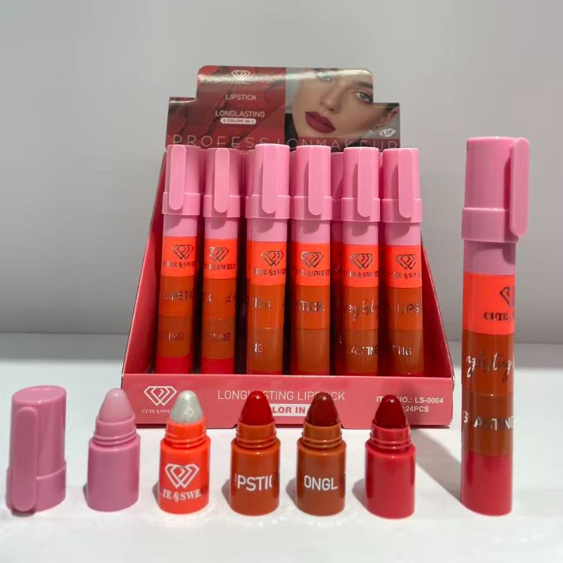 口红 lipstick  跨境口红  竹节口红  Bamboo lipstick  五节多用  use more