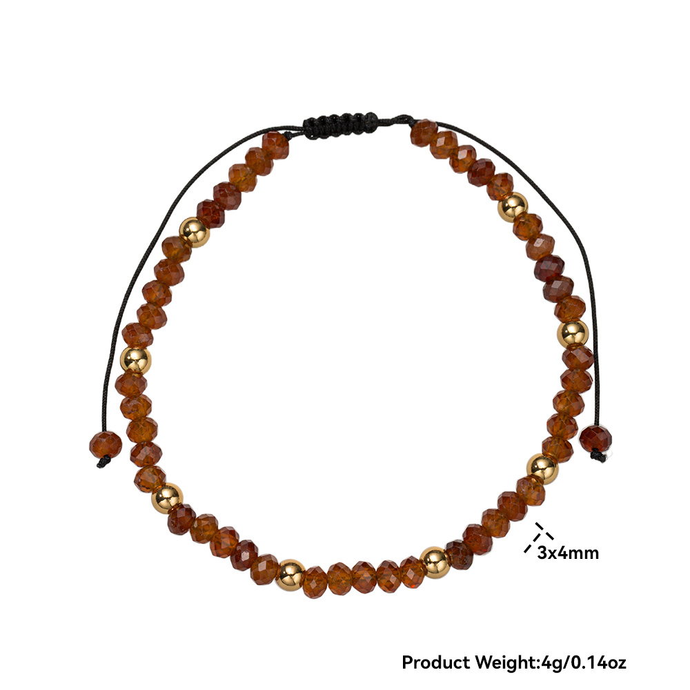 New cross-border 3*4mm natural stone + stainless steel beads hand-woven bracelet, a unique and versatile original bracelet for women