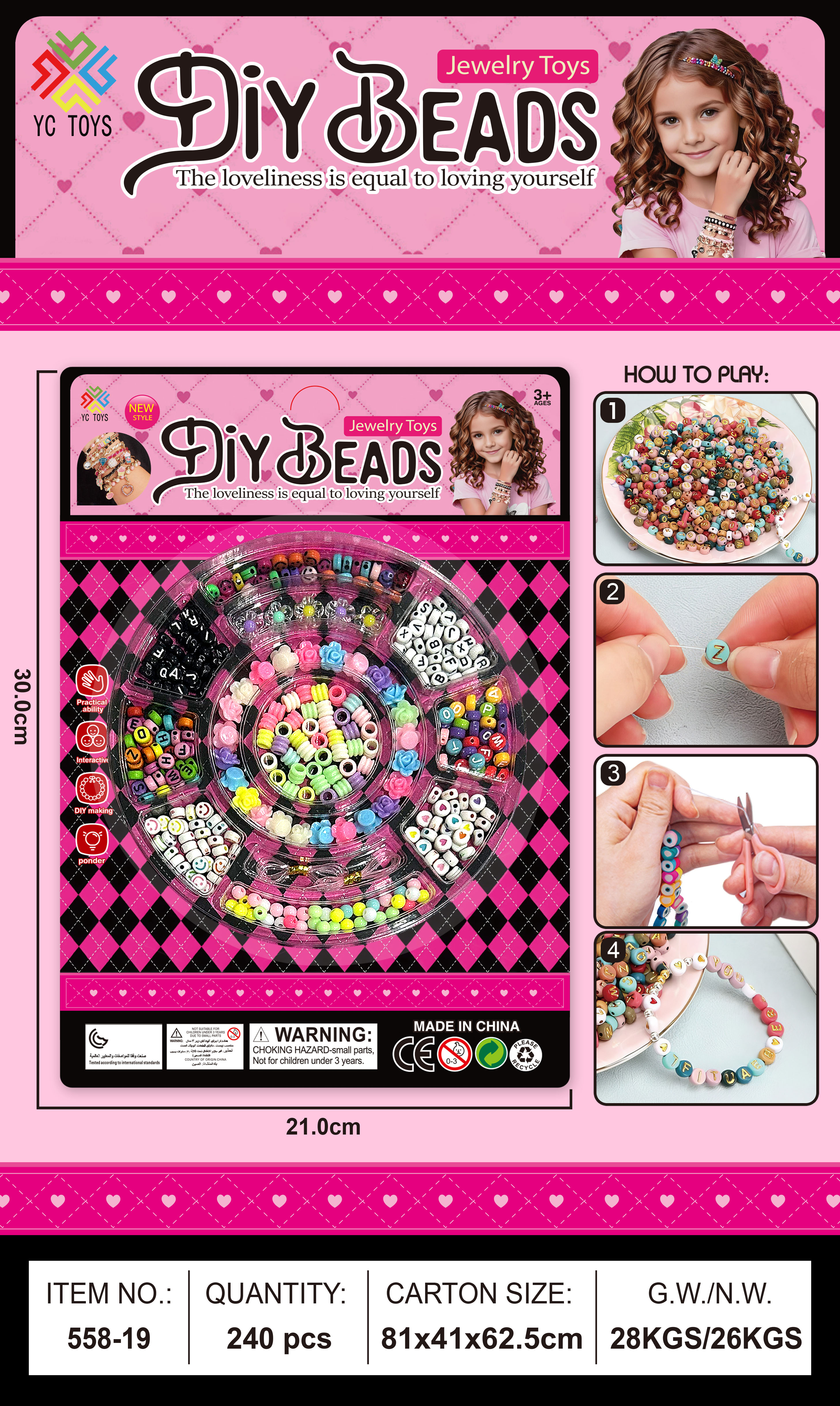 DIY handcrafted beaded toys for girls, children, diy storage boxes, bracelets, necklaces, educational and creative accessories, wholesale materials, beaded plastic letter color box, beaded 666 Application Scenario