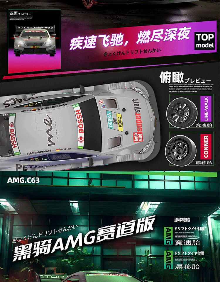 Professional rc drift remote control cars, high-speed four-wheel drive competition cars, adult charging sports cars, boys' toys, Wuyuan toys wholesale, foreign trade export detail image 14