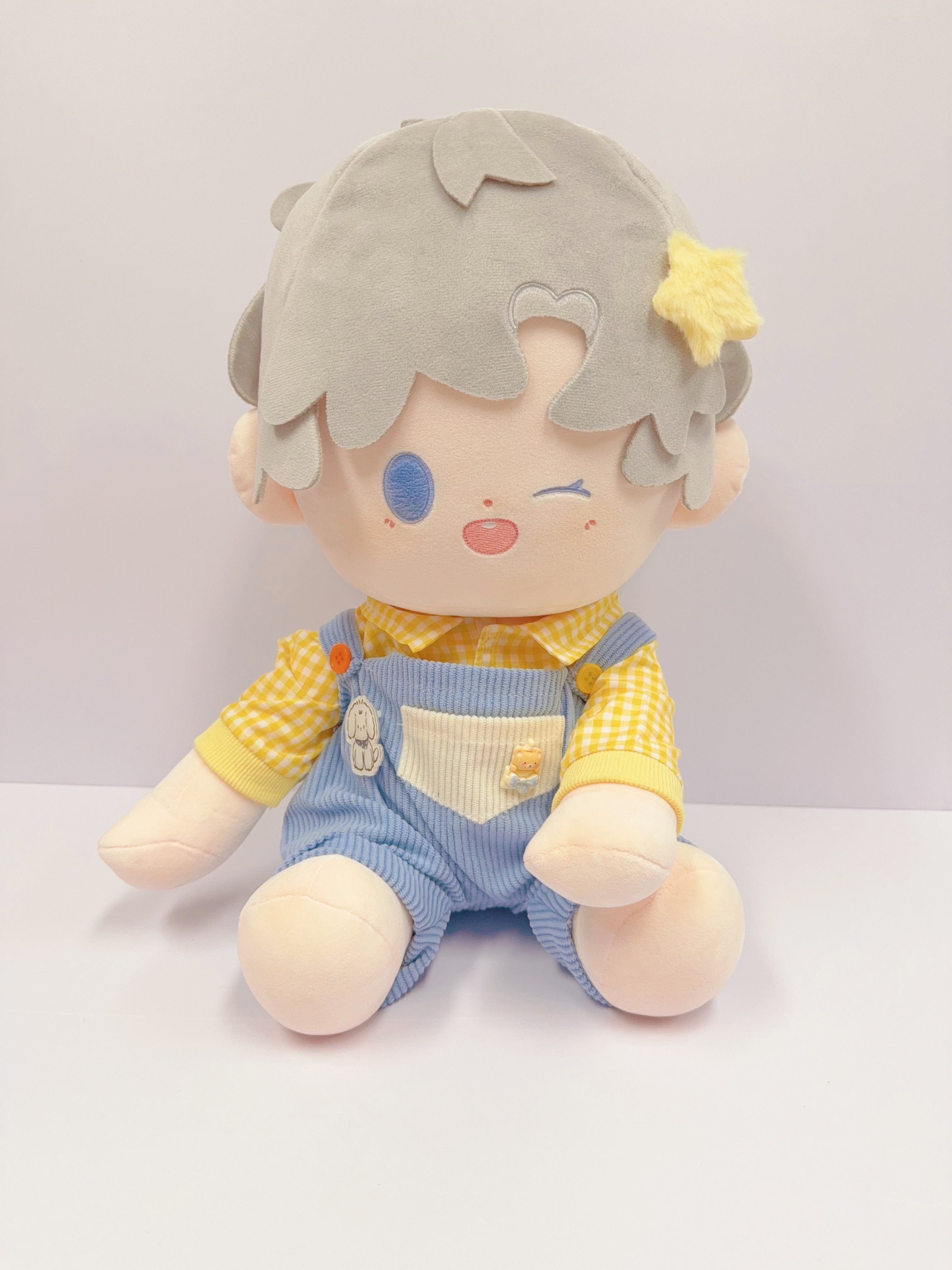 Menggu Wuxue Original Creation Pair - Geely Companion Pair Overalls Set Pair 40cm Cotton Doll DZ39
