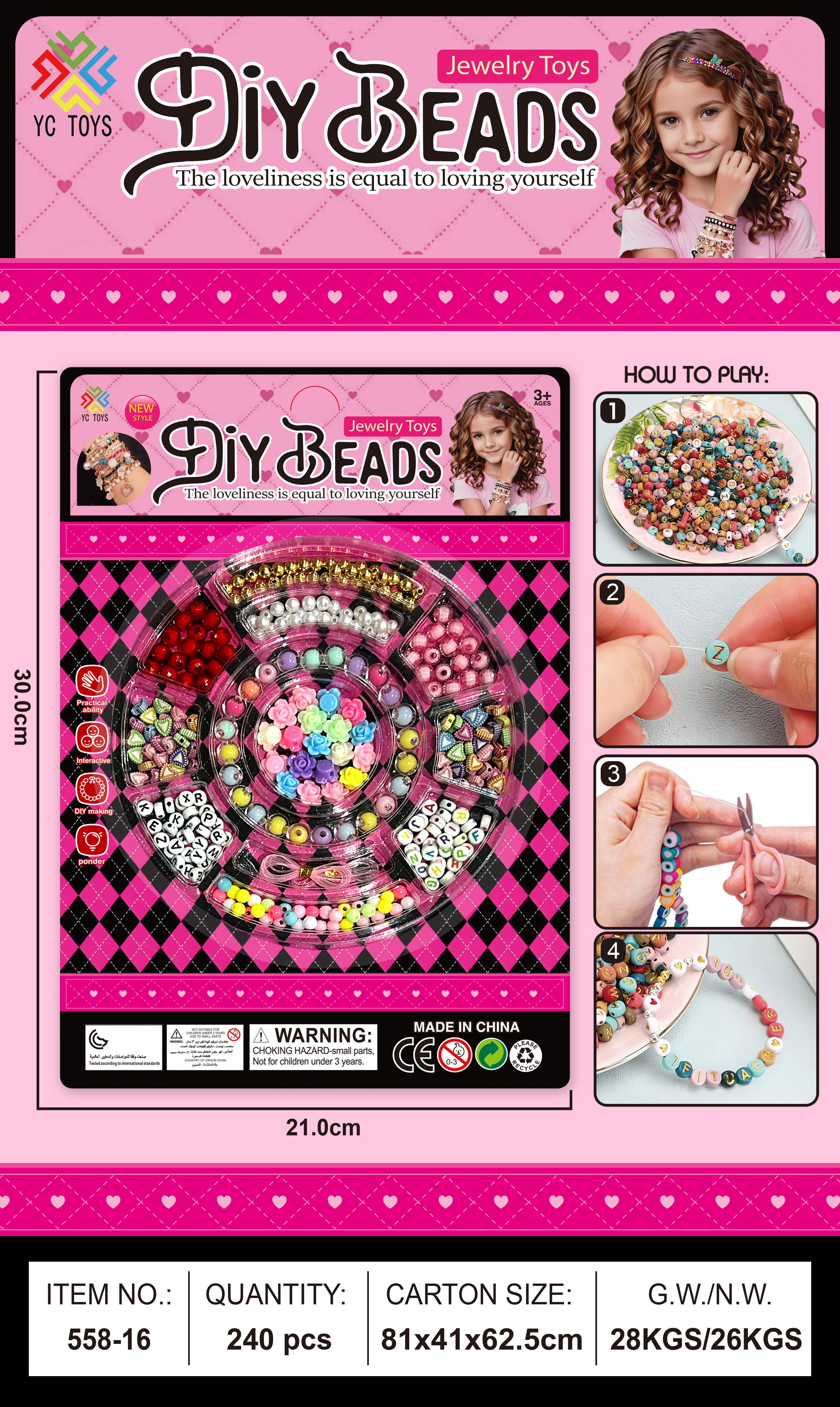 DIY handcrafted beaded toys for girls, children, diy storage boxes, bracelets, necklaces, educational and creative accessories, wholesale materials, beaded plastic letter color box, beaded 666 pic 5