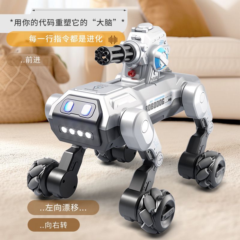 遥控机器狗车电动万向玩轮子机器人学说话儿童遥控车趣味电动玩具适合男孩女孩生日礼物产品图