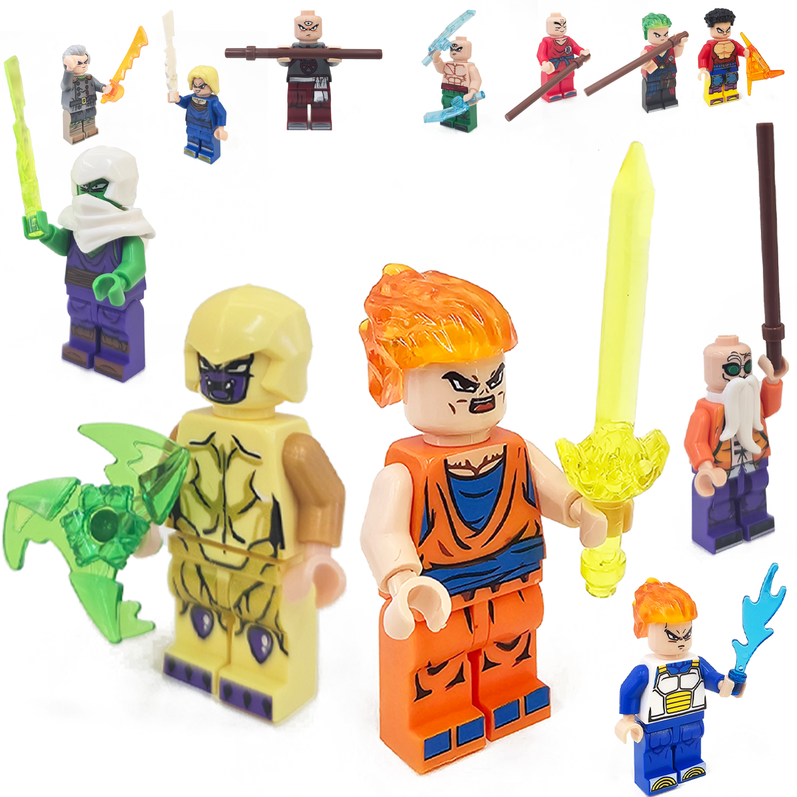 Dragon Ball MiniFigure building blocks compatible with Lego children's educational toys, factory export wholesale with weapons, 1 yuan for 20 pieces Item Picture