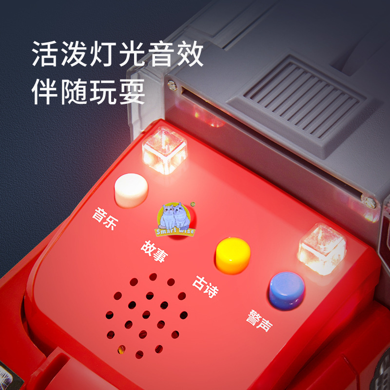 Children's toy car model, 2-3 years old, 4-baby simulation container alloy toy car, boy fire engineering vehicle set details Picture