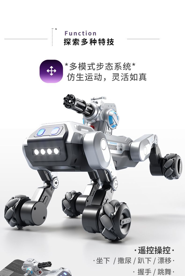 遥控机器狗车电动万向玩轮子机器人学说话儿童遥控车趣味电动玩具适合男孩女孩生日礼物详情图2
