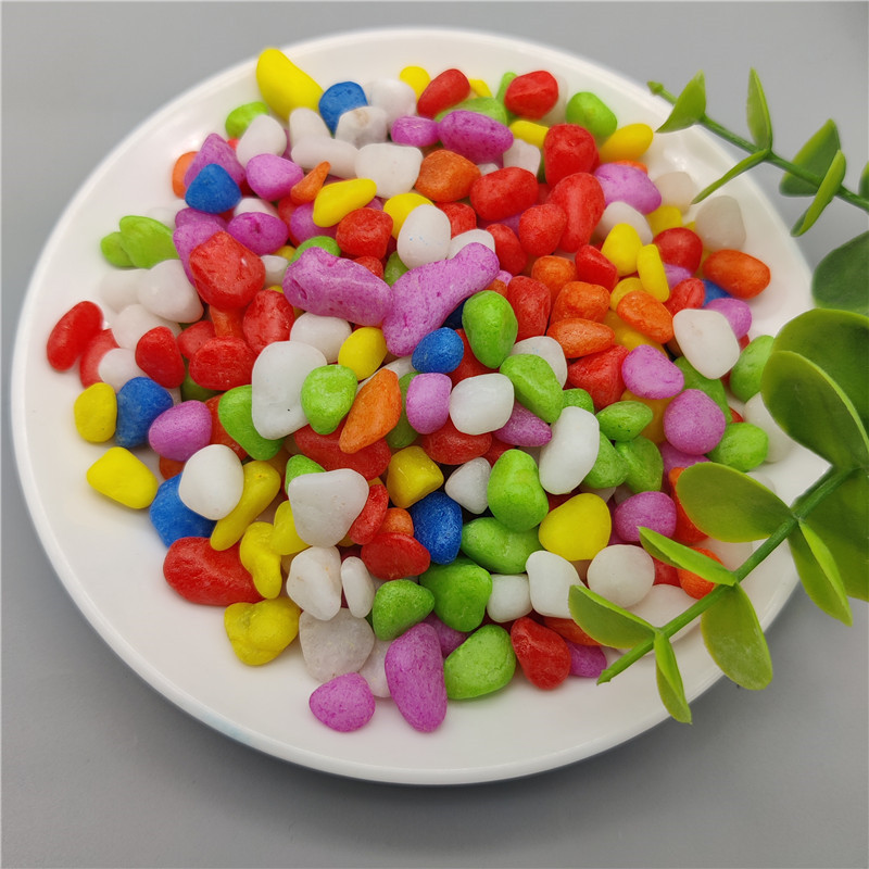 五彩石 多肉铺面石 染色小石子 鱼缸垫底造景多肉铺面彩色石子