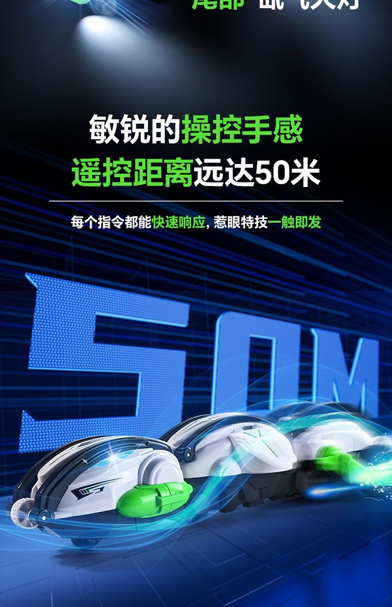 Dragon armor Rolling and transforming remote control car, cool lights, durable drifting, children's and boys' toy stunt car. I wish toys wholesale, foreign trade export detail image 8