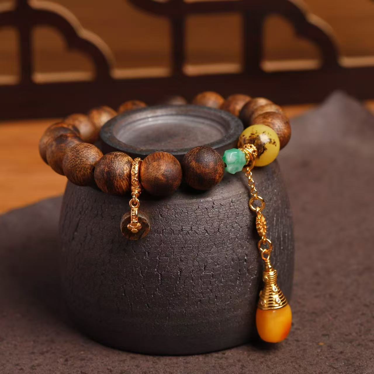 道毅珠宝天然粉晶手链雪花幽灵925纯银镀金配饰花球白底实物图