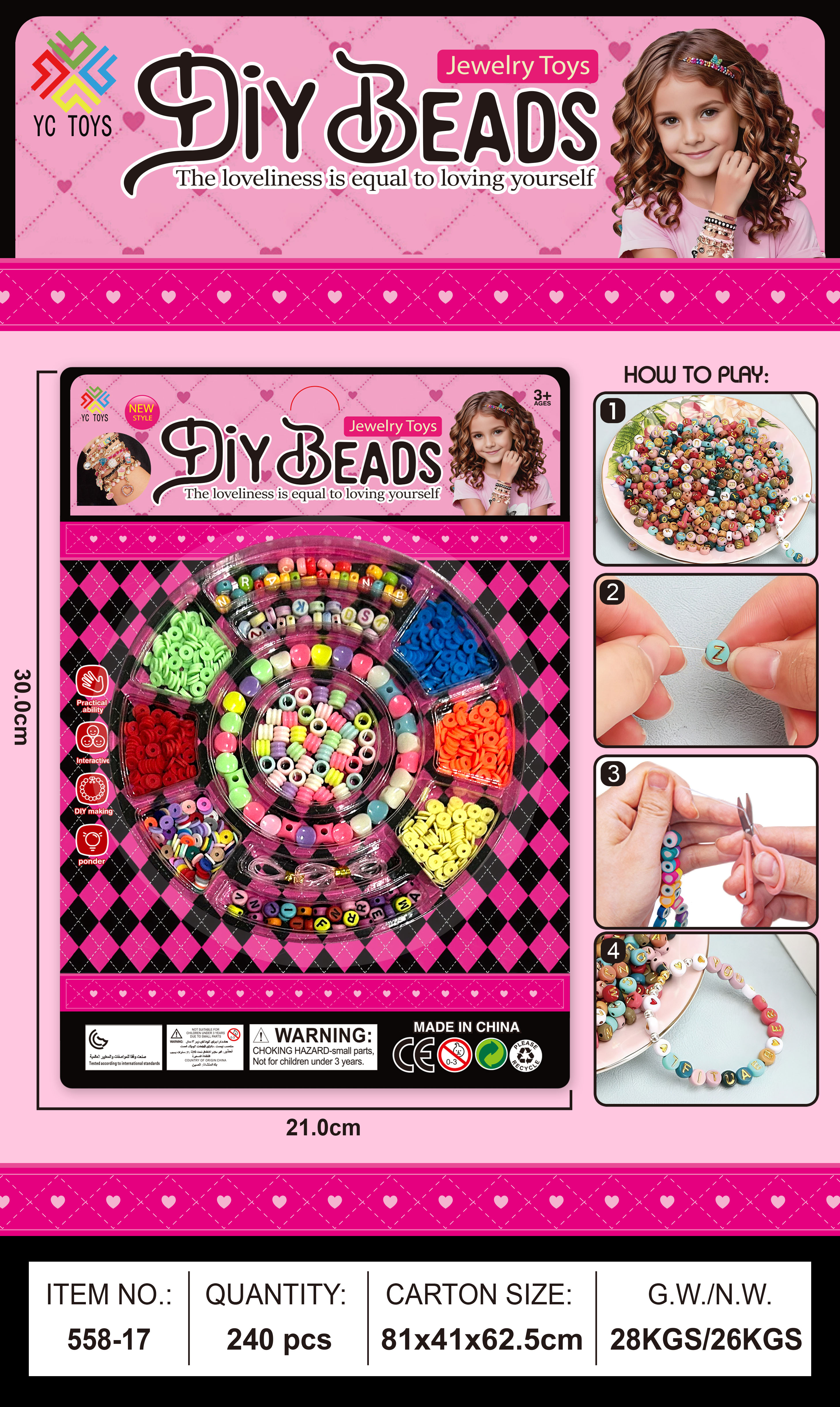 DIY handcrafted beaded toys for girls, children, diy storage boxes, bracelets, necklaces, educational and creative accessories, wholesale materials, beaded plastic letter color box, beaded 666 pic 6