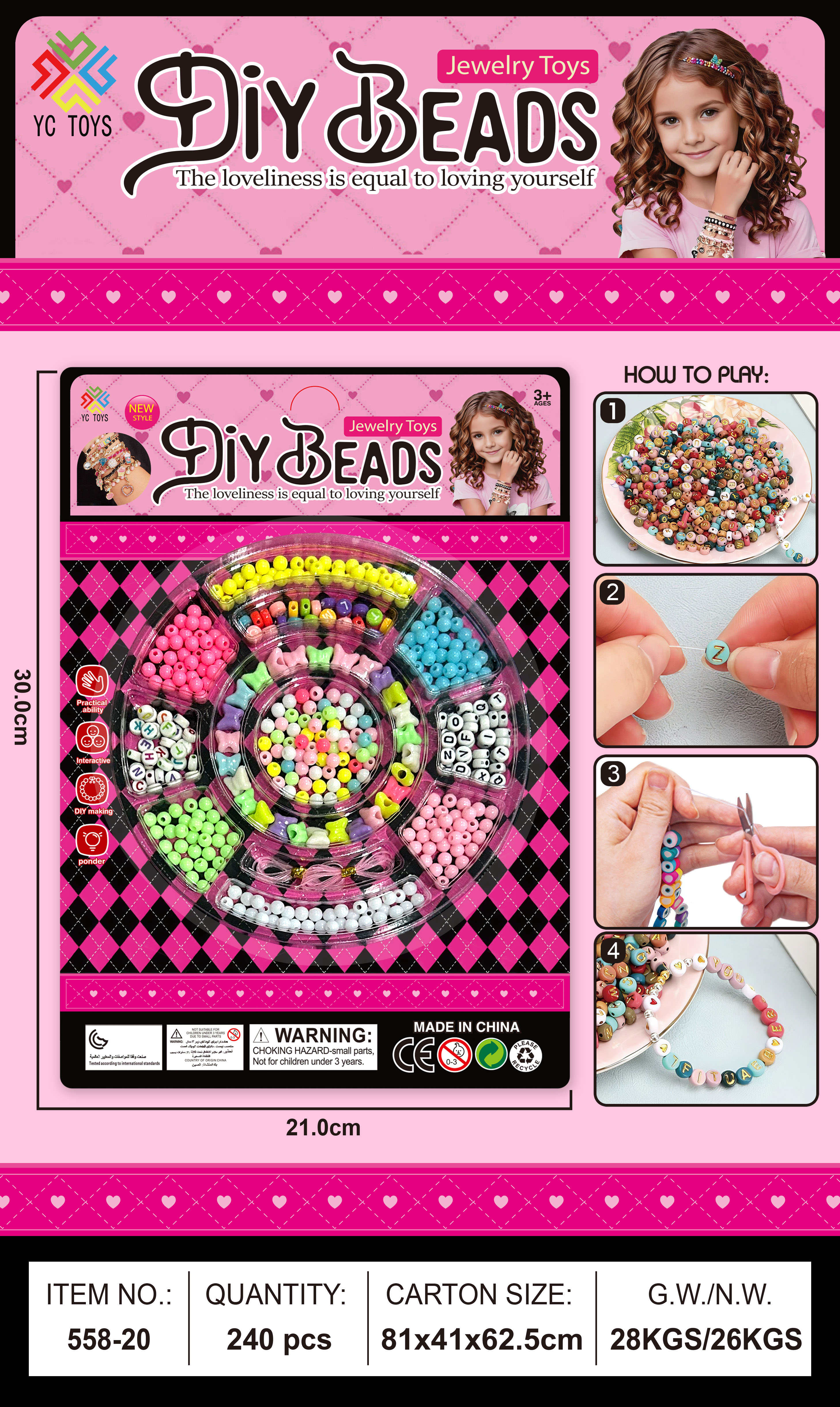DIY handcrafted beaded toys for girls, children, diy storage boxes, bracelets, necklaces, educational and creative accessories, wholesale materials, beaded plastic letter color box, beaded 666 pic 9
