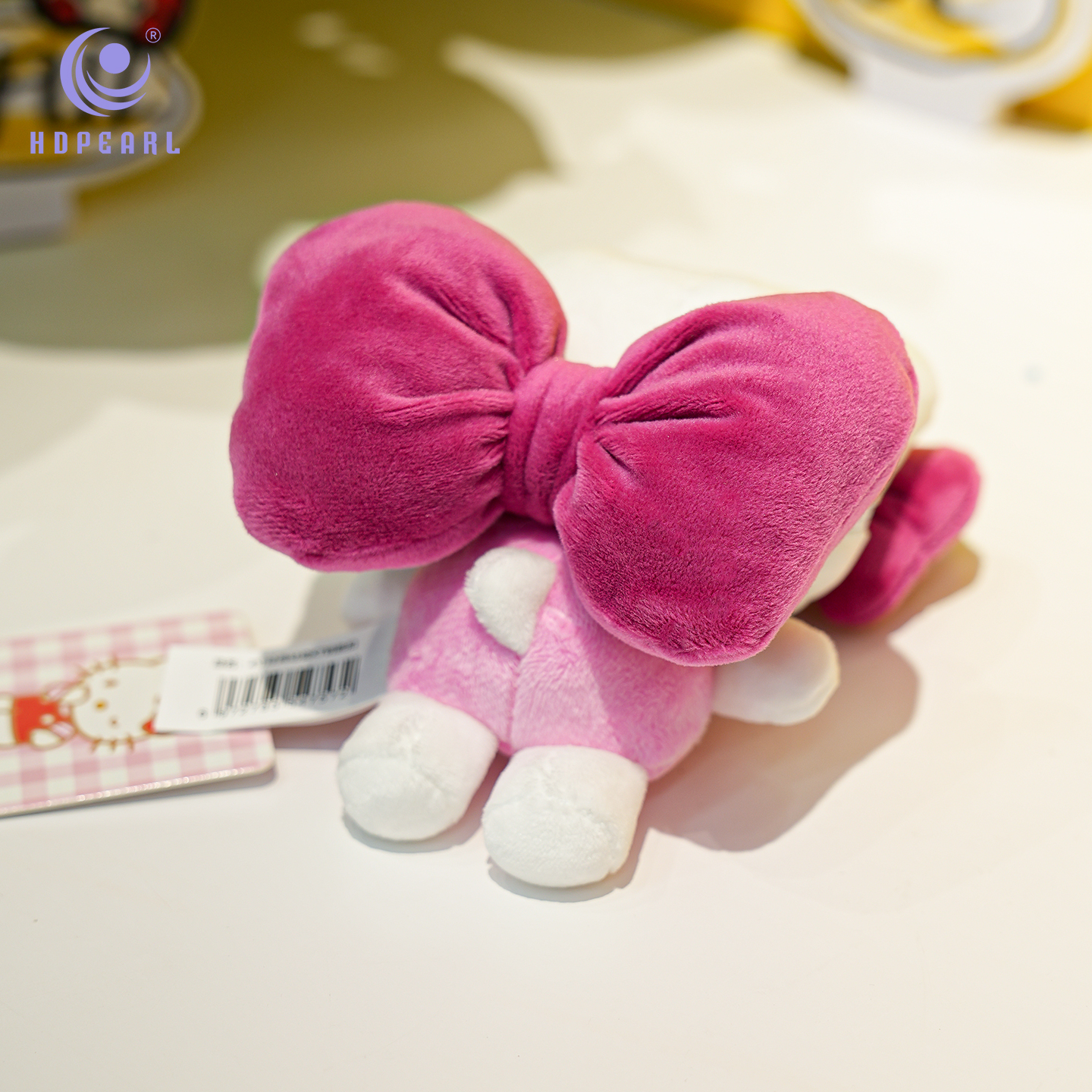 WGHLKT-03 HelloKitty猫 4寸粉色大蝴蝶结 白底实物图