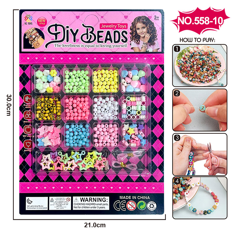 DIY handcrafted beaded toys for girls, children, diy storage boxes, bracelets, necklaces, educational and creative accessories, wholesale materials, beaded plastic letter color boxes, beaded letter beads Item Picture
