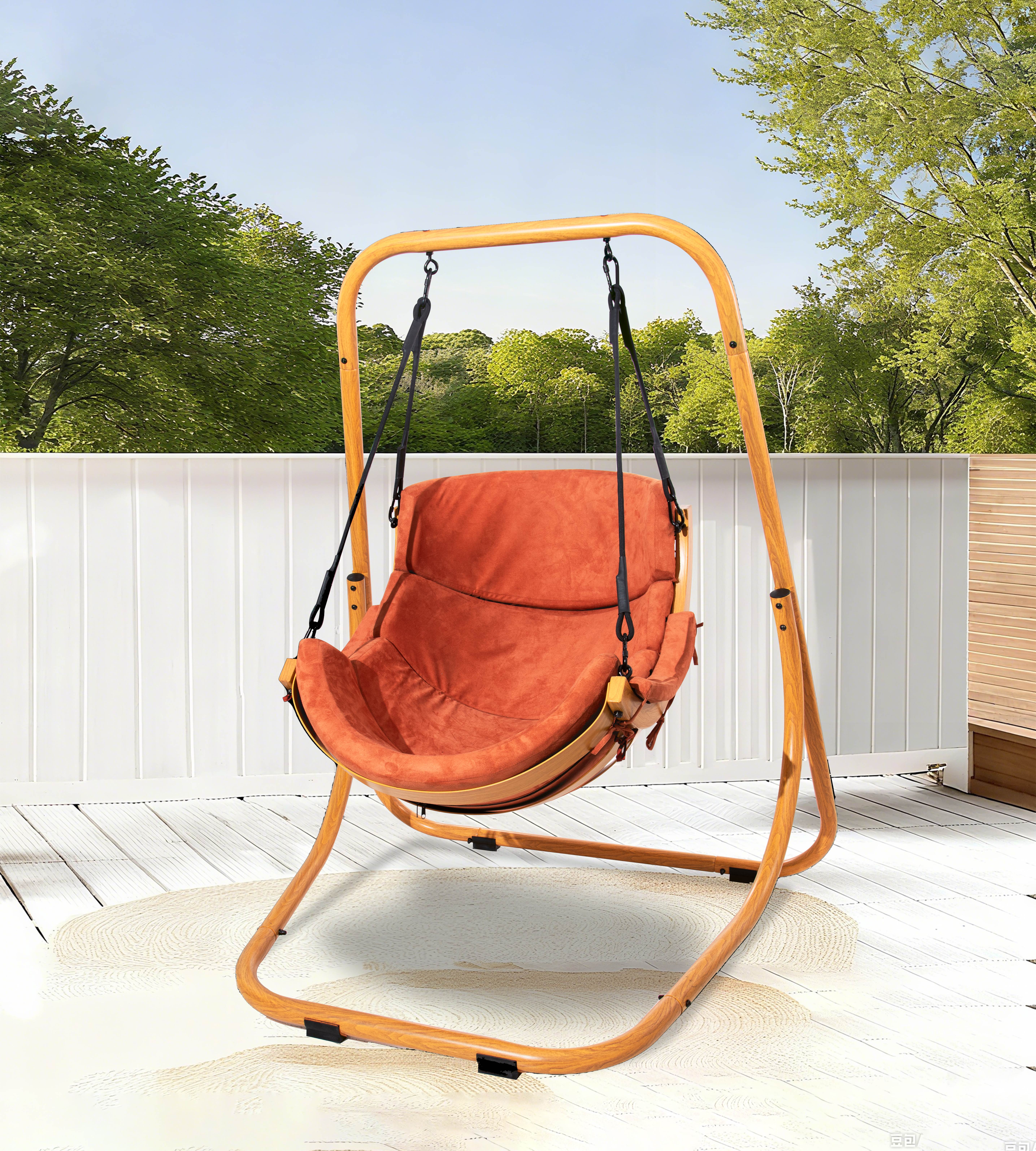 木纹单人简易梯形吊篮