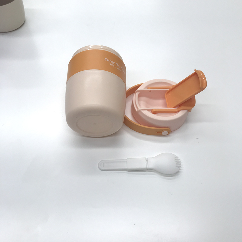 带提手便携餐杯 自带勺密封保鲜杯食品级外带早餐粥杯 详情5