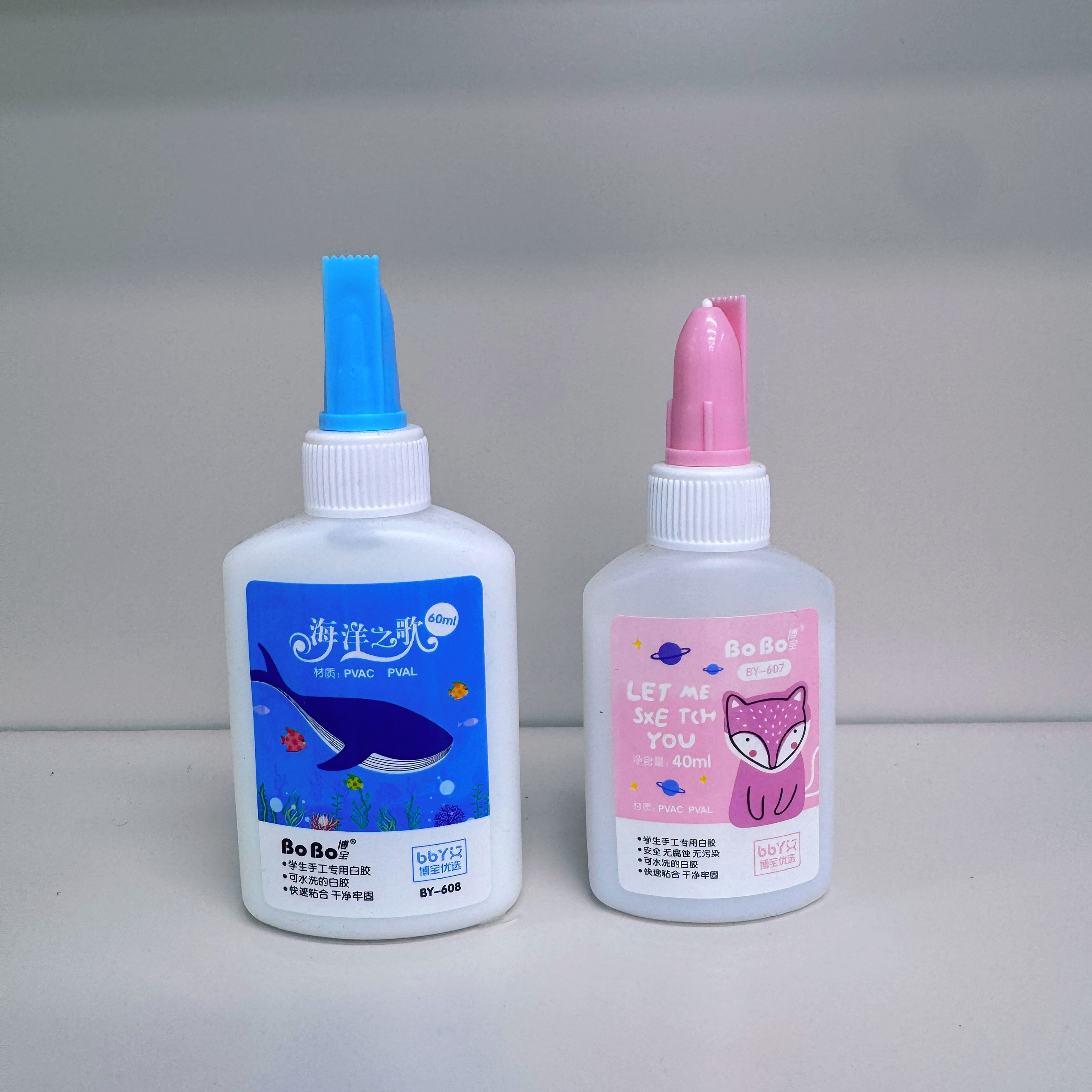 BY-608 White Glue 60ml, student-specific eco-friendly white glue, quick bonding, easy to use, odorless and free of formaldehyde Item Picture