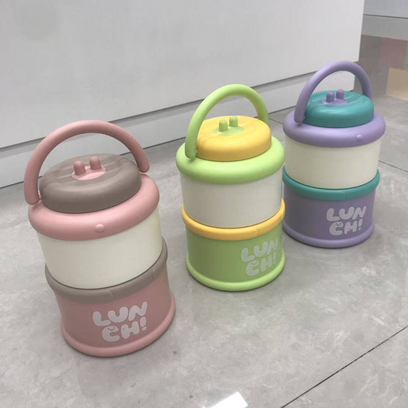 LUNCH!手提分层便当盒 密封防漏不锈钢餐盒 多彩学生上班族带饭保鲜盒详情5