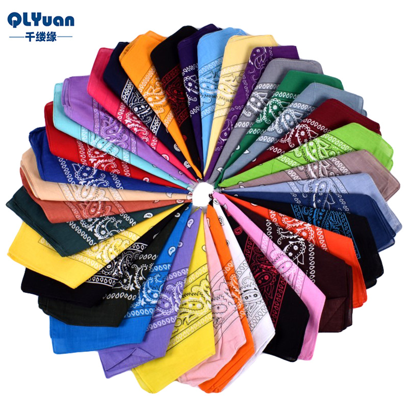 100% cotton cashew flower bandana square scarf, amoeba hip-hop street dance multi-purpose headscarf factory direct sales 64