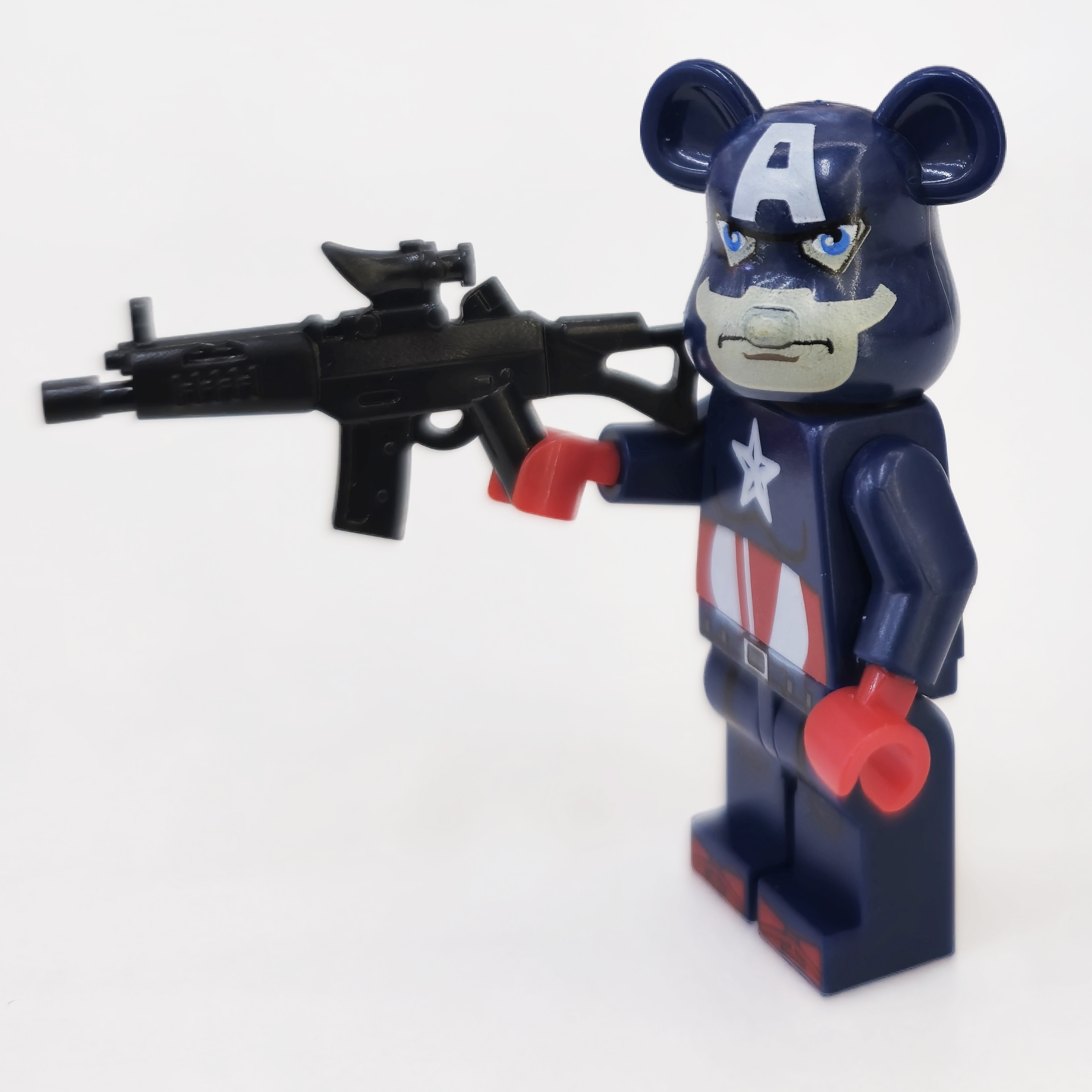 Violent Bear MiniFigure building blocks compatible with LEGO children's educational toys. Factory export wholesale with weapons. 1 yuan for 20 pieces. Doraemon, Spider-Man, Iron Man, Pikachu, Batman Specification drawing