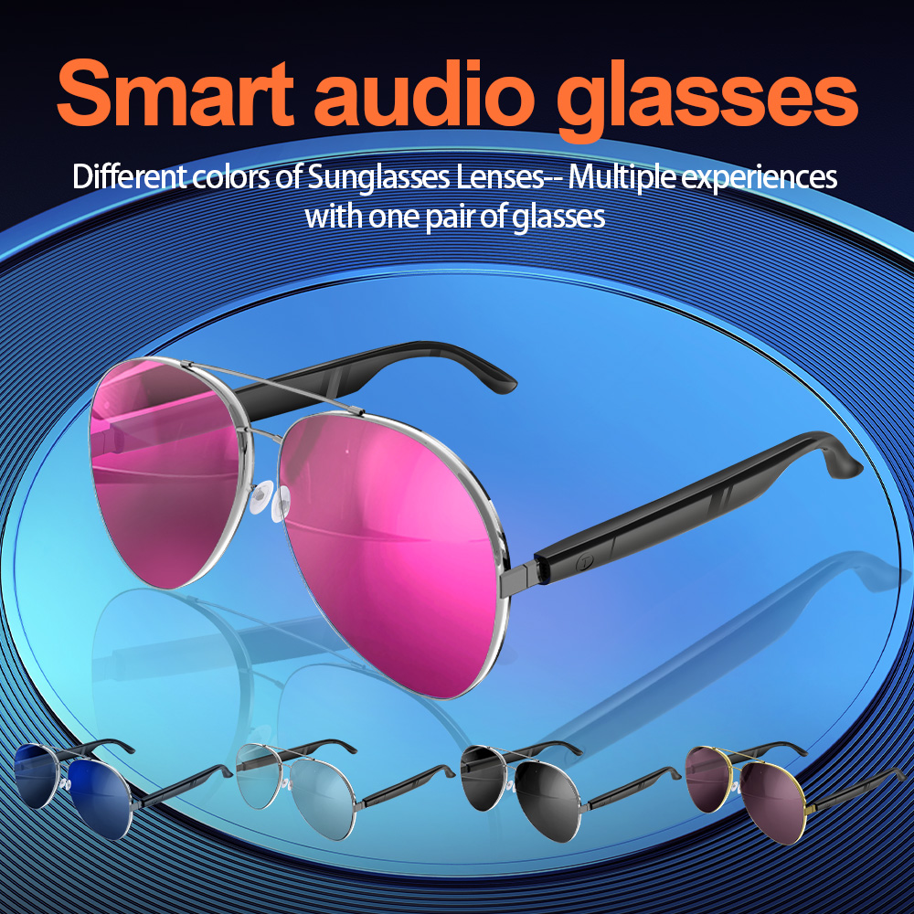 Pilot's version of smart glasses with color-changing Bluetooth connection for listening to music and answering calls Application Scenario