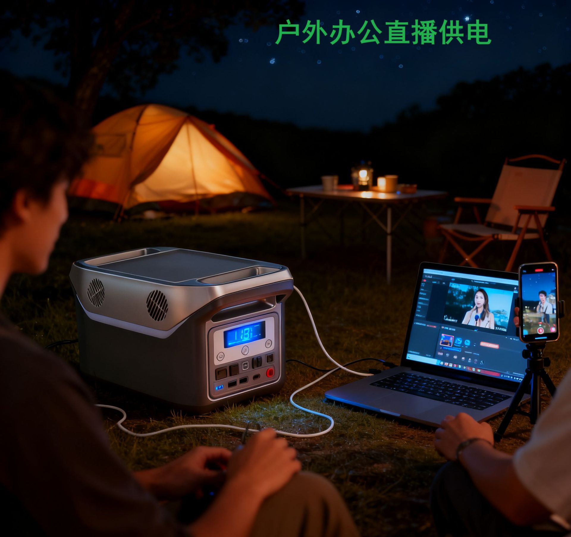 大功率户外移动电源便携式磷酸铁锂大容量露营摆摊应急储能电瓶详情6