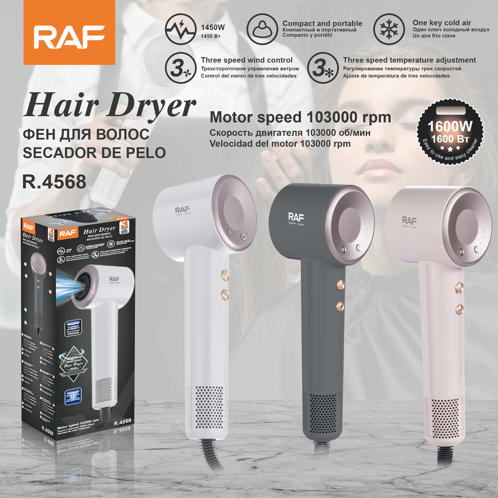 RAF European standard cross-border exclusive supply hair dryer, hair salon, home high-power hairstylist, high speed 103000rpm pic 4