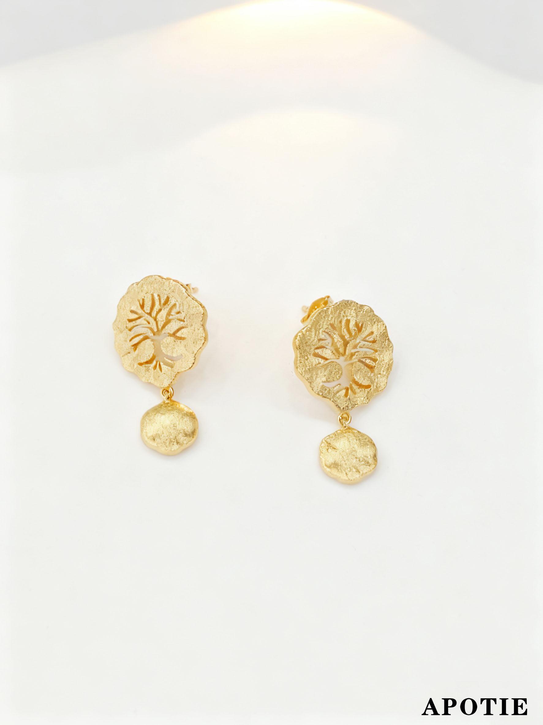 APOTIE Life Tree Shadow S925 silver earrings Design sense