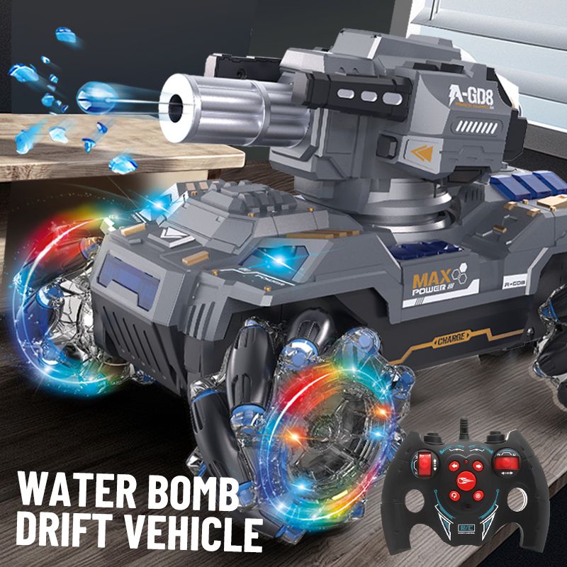 新品特技遥控坦克车发射水弹变形电动四驱越野赛汽车儿童玩具男孩吾愿玩具批发外贸出口