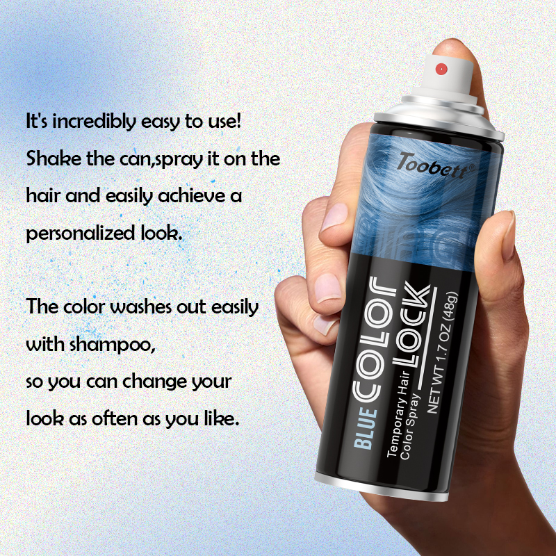 Temporary Hair Color Spray Blue 48g OBM OEM ODM Customized Temporary Hair dye spray Blue Specification image