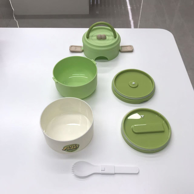 可折叠便携保温饭盒 带盖密封上班族学生便当盒 分隔保鲜餐盒详情6