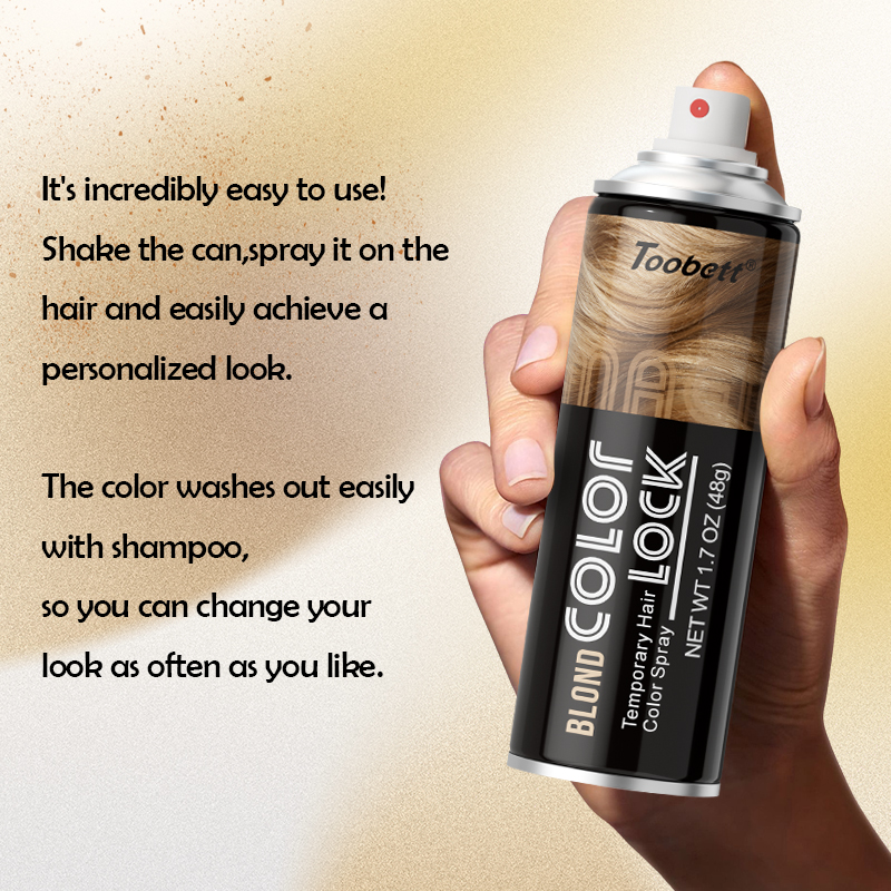 Spray de Color de cabello temporal Blond 48g OBM OEM ODM color de cabello temporal spray de color dorado personalizado Specification image