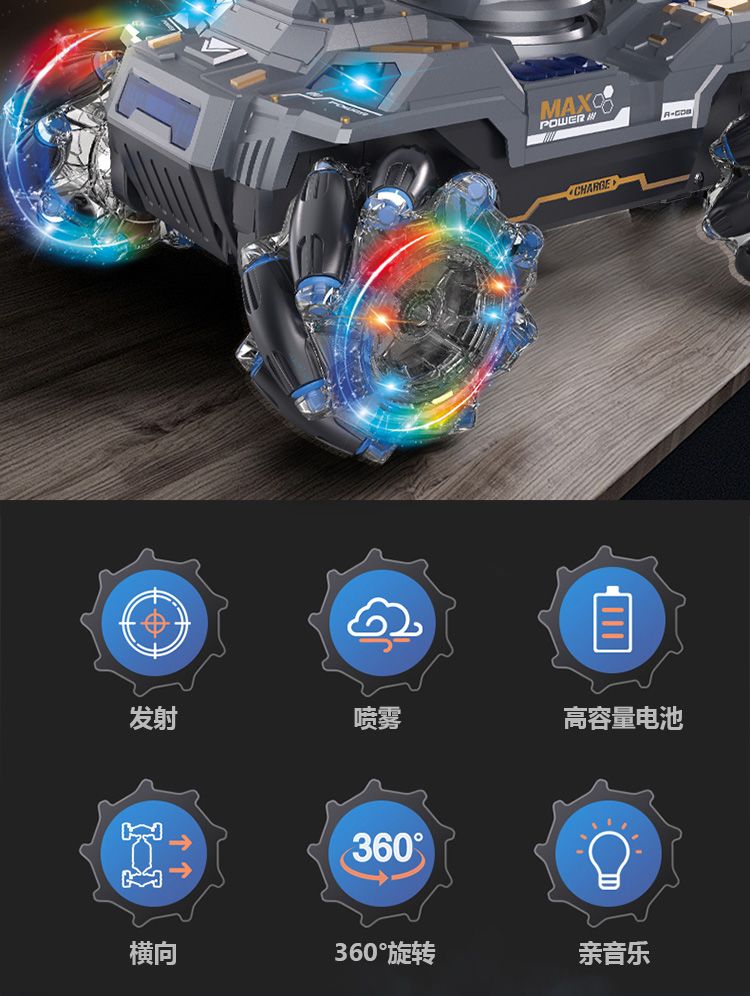 New special effects remote control tank, water bomb transformation, electric four-wheel drive off-road racing car, children's toy, boy, Wuyuan toy wholesale, foreign trade export detail image 2