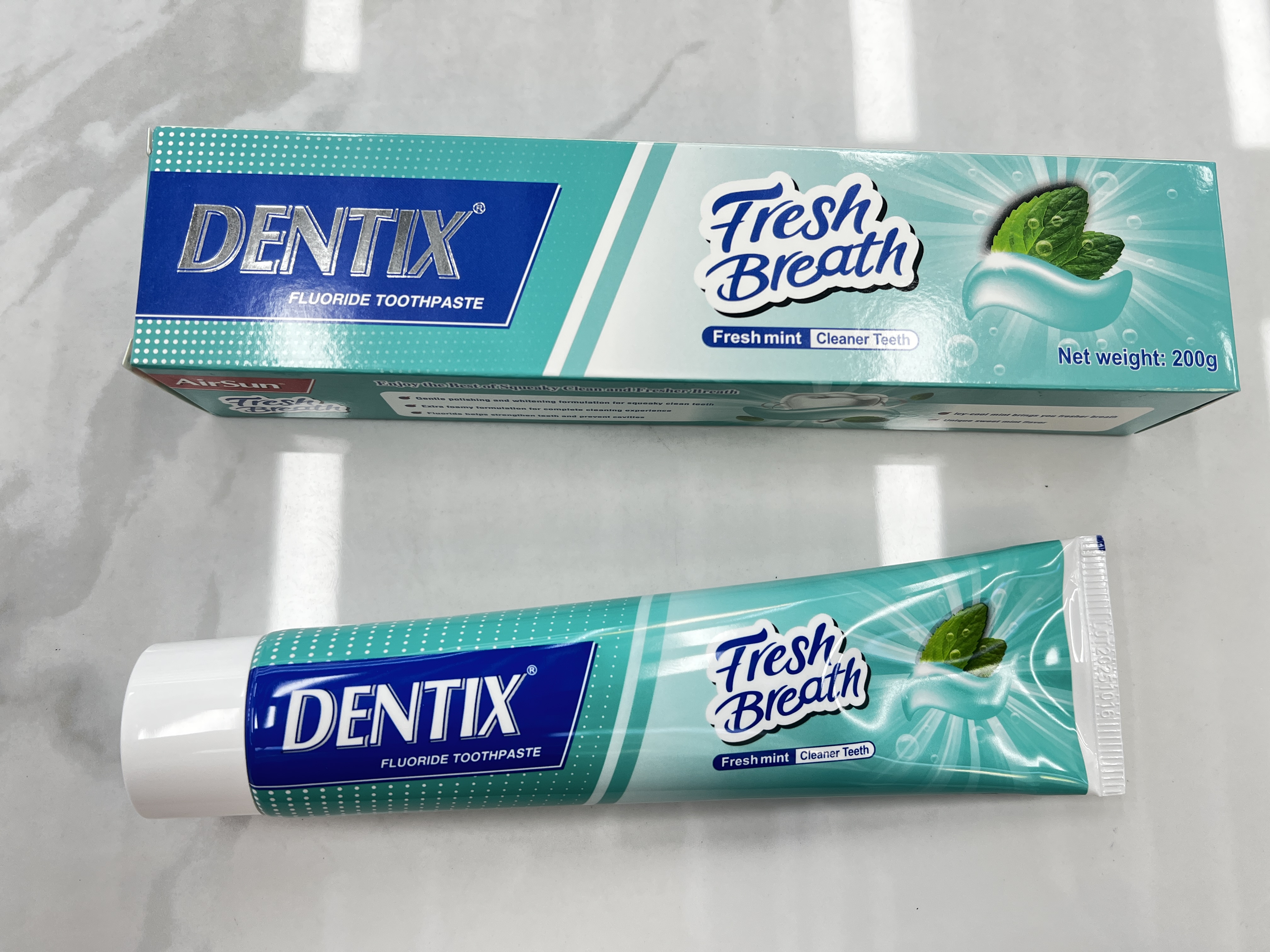爱尚DENTIX mint含氟牙膏 200g 清新口气 洁净牙齿 Fresh Breath白底实物图