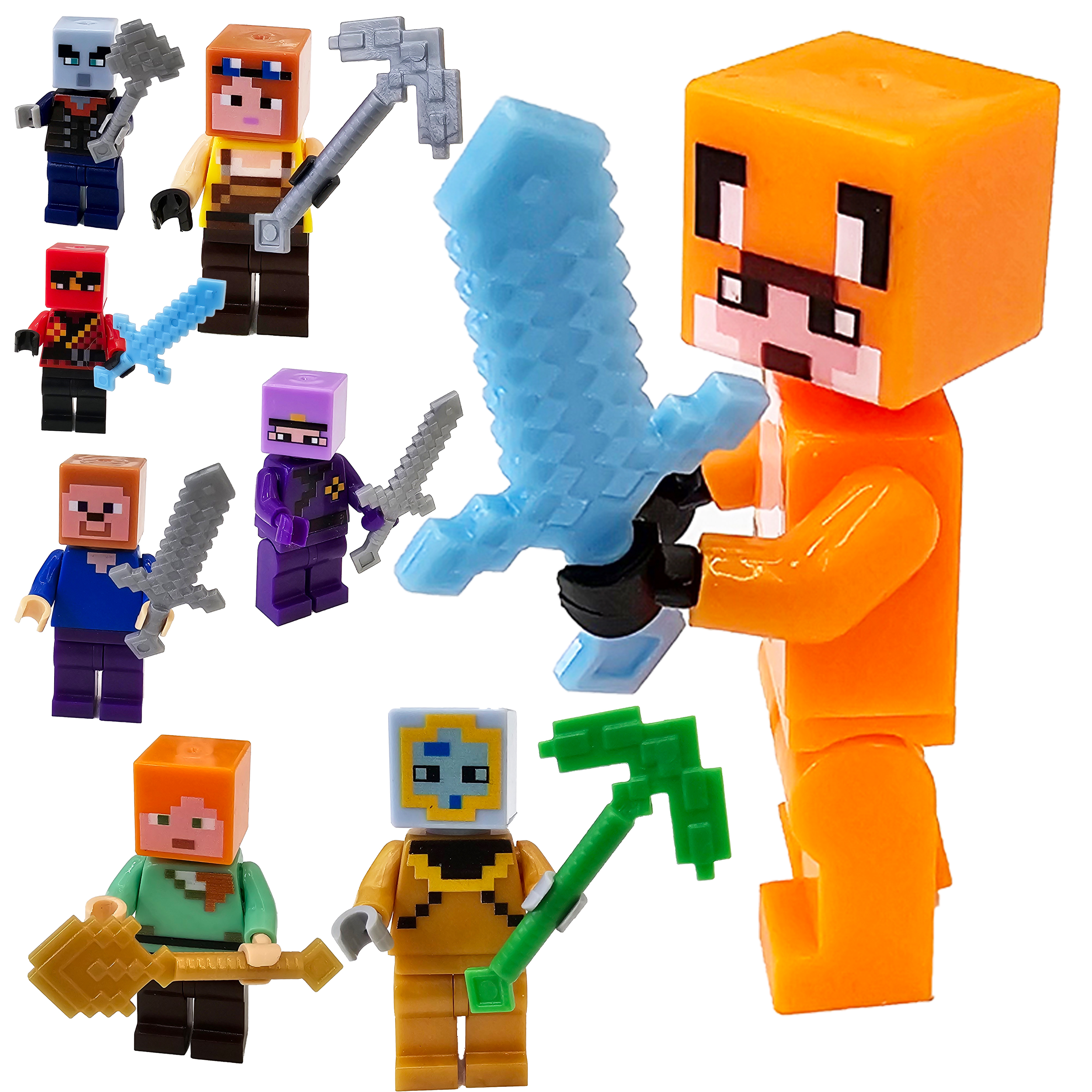 My MiniFigure World is compatible with Lego children's educational toys. Factory export wholesale with weapons. 1 yuan for 20 pieces Item Picture