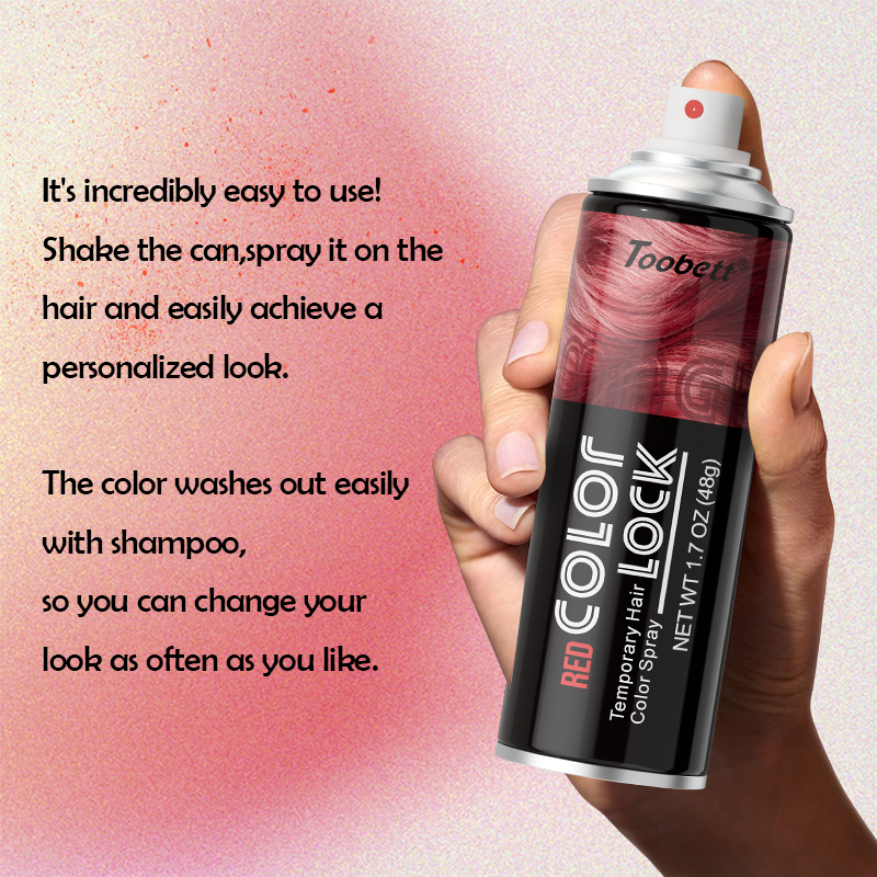 Spray de Color de pelo temporal rojo 48g OBM OEM ODM color de pelo temporal spray rojo personalizado Specification image