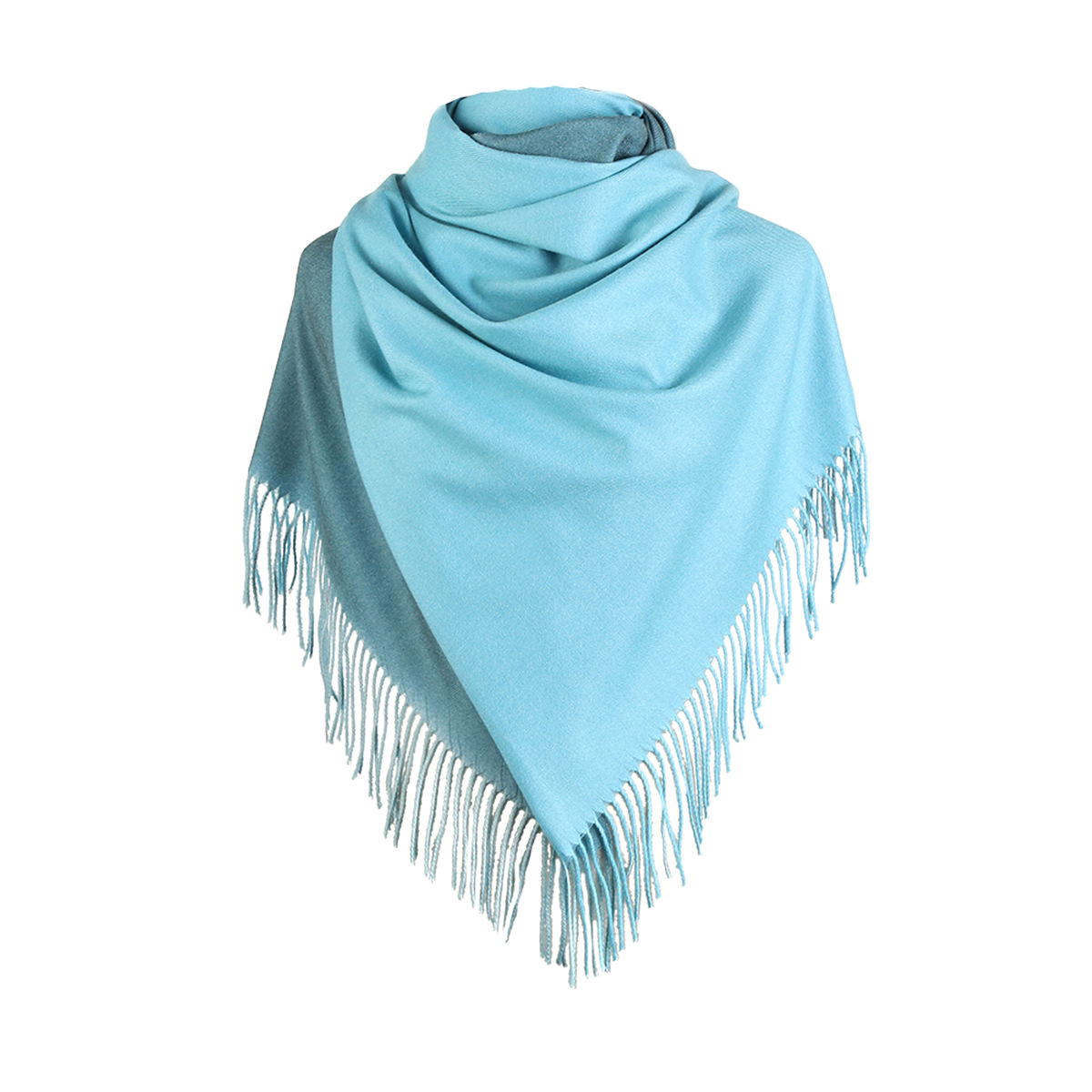 新款欧美时尚百搭双面双色羊绒围巾披肩 工厂批发 跨境专供345