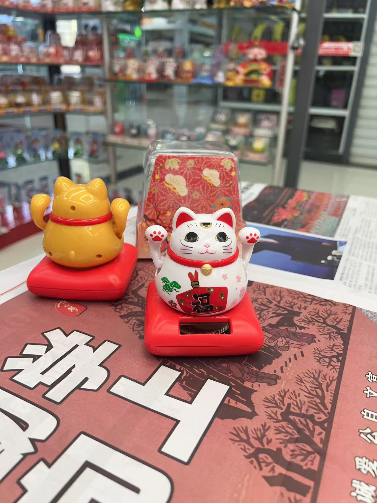 车载创意前台桌面太阳能招财猫招手摆件礼物汽车内饰玩具批发装饰详情4