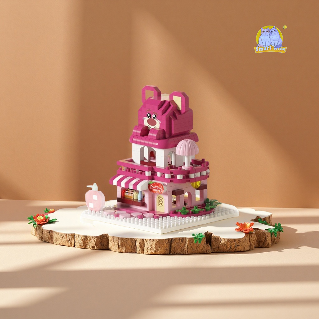 Lego-compatible house, street view, animal, puzzle building blocks, children's toys, tabletop ornaments, girls' gifts, educational toys Item Picture