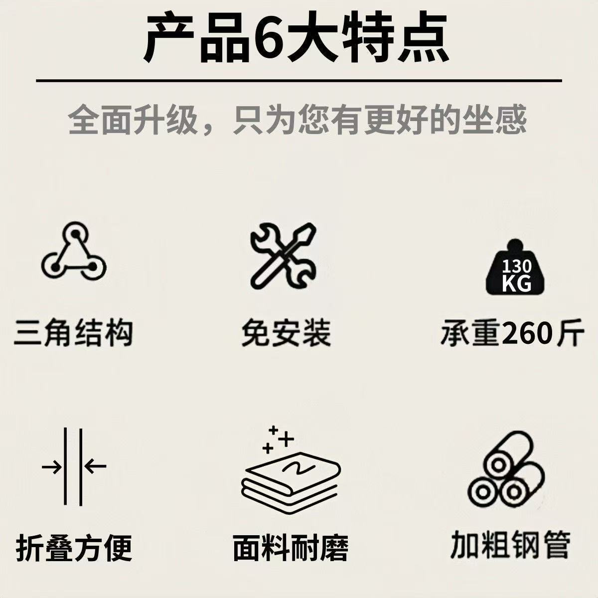 户外加厚高背月亮椅露营折叠小凳子椅钓鱼椅子沙滩椅露营装备详情图5