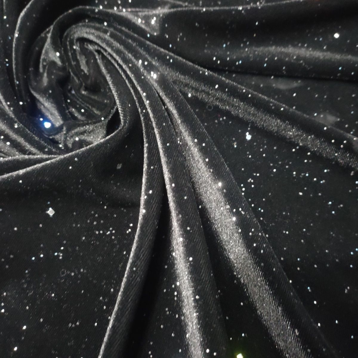 绒亮闪闪满天星高温烫撒片工艺垂感礼服旗袍时装面料