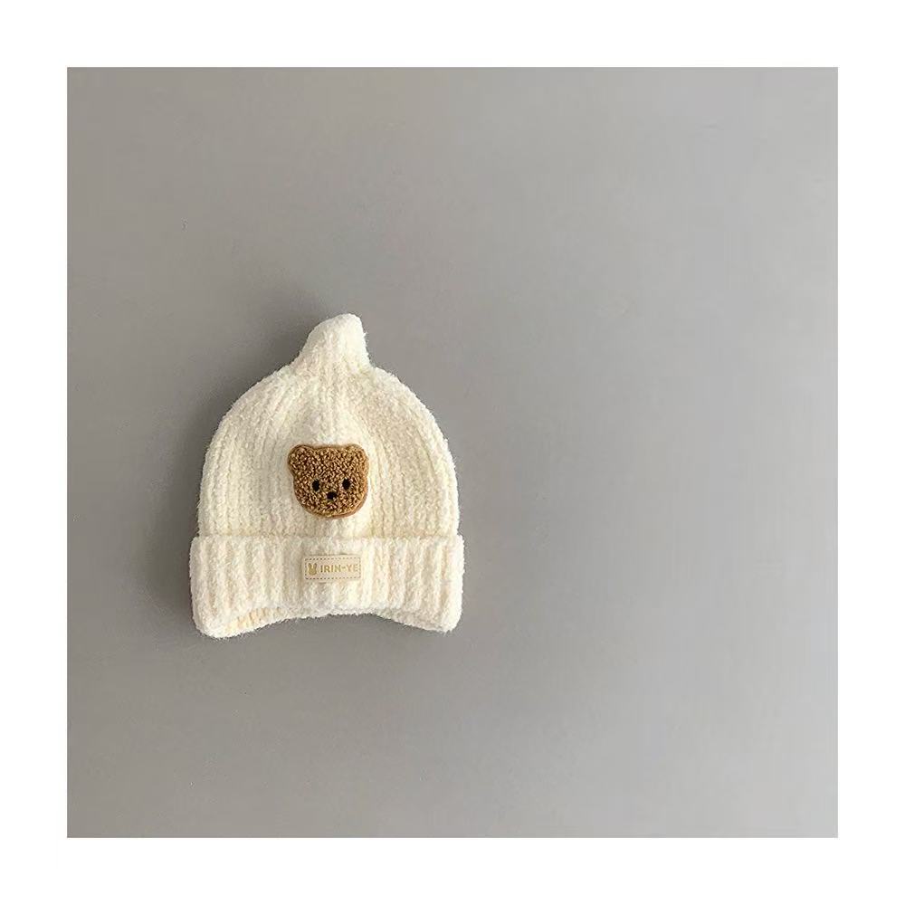 Warm and cute thickened ear-protecting hats for newborns and children, hooded hats, autumn and winter baby hats, velvet hats in red details Picture