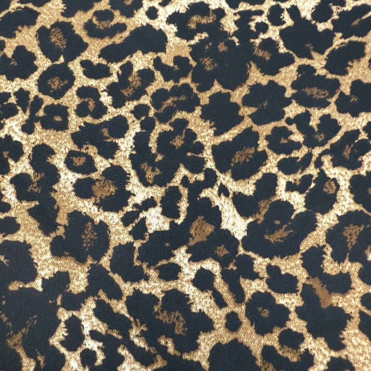2奢华弹力豹纹涤纶面料高档印染平纹缎服装定制必备细节图