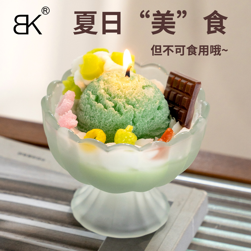 Fruit Ice Cream, Creative And Exquisite Shape, Yogurt Cup, Soy Wax, Birthday Gift, Souvenir, Scented Candle, Scented Candle, Scented Soy Wax details Picture