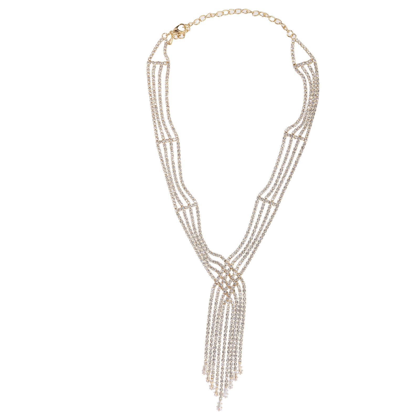 New cross-border supply necklace from the manufacturer, with a high-end look, fringed zircon necklace, is a versatile accessory for fashionable gatherings and banquets in Europe and America