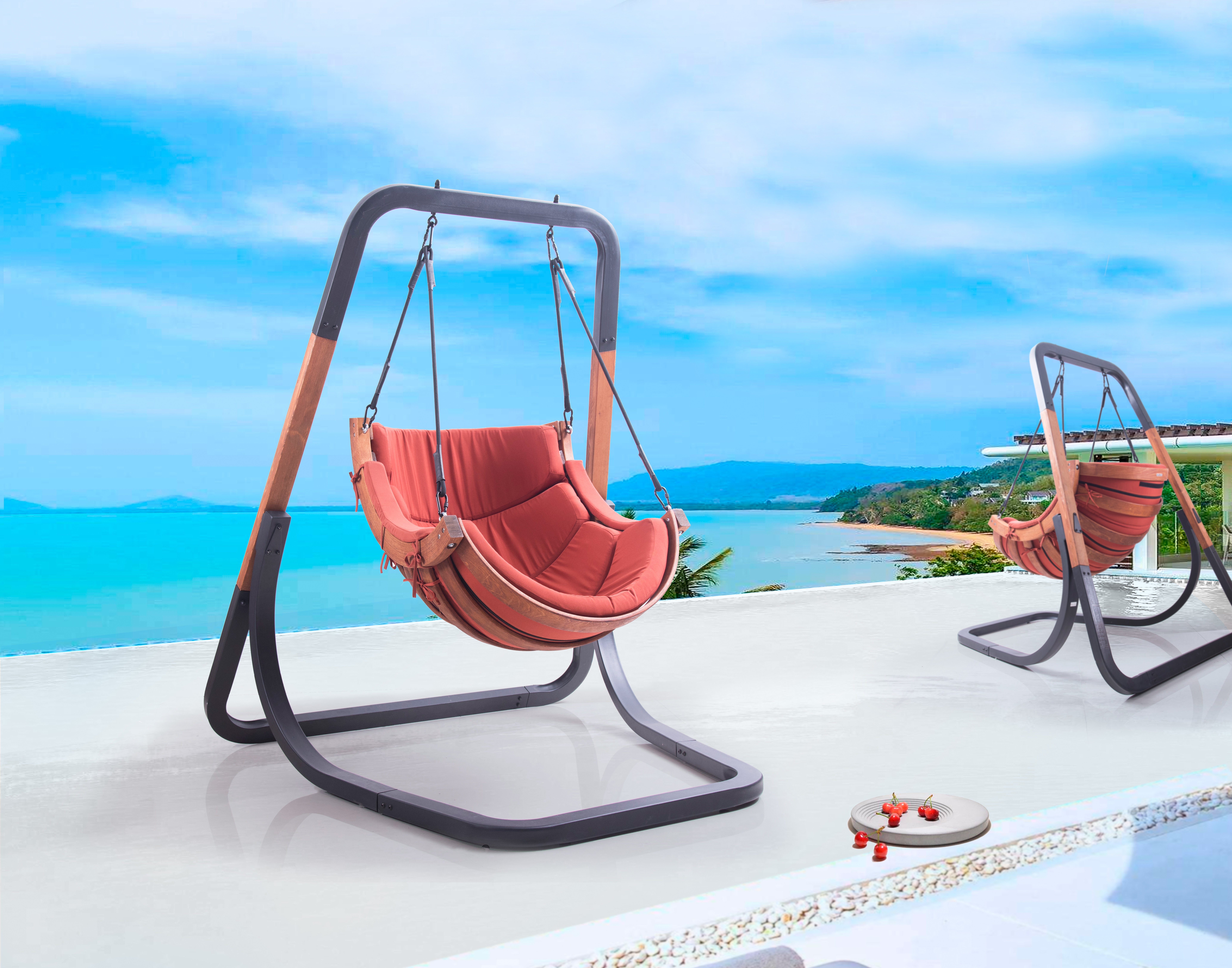 户外单人秋千梯形吊篮