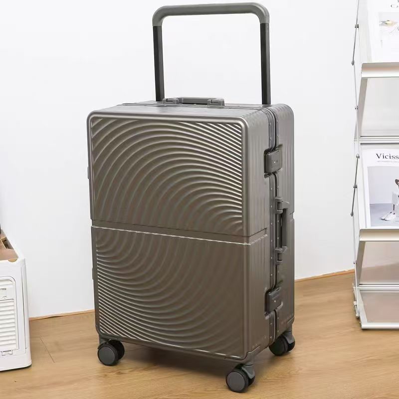 2025 New model chain travel suitcase, 20-inch carry-on suitcase, silent wheel, alloy handle, pure pc handle case details Picture